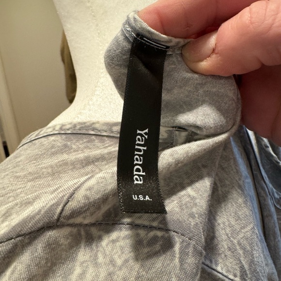 Yahada Long Sleeve Blue Gray Shirt Dress - Picture 8 of 11